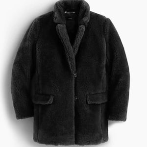 J.Crew Black Teddy Bear Coat